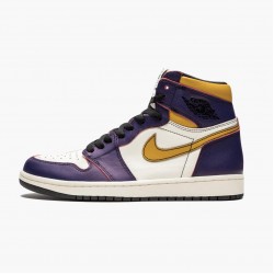 Women's/Men's Nike Jordan 1 Retro High OG Defiant SB LA to Chicago Purple/Sail University Gold Bl Jordan Shoes