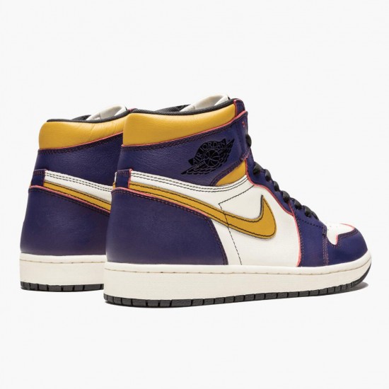 Womens/Mens Nike Jordan 1 Retro High OG Defiant SB LA to Chicago Purple/Sail University Gold Bl Jordan Shoes