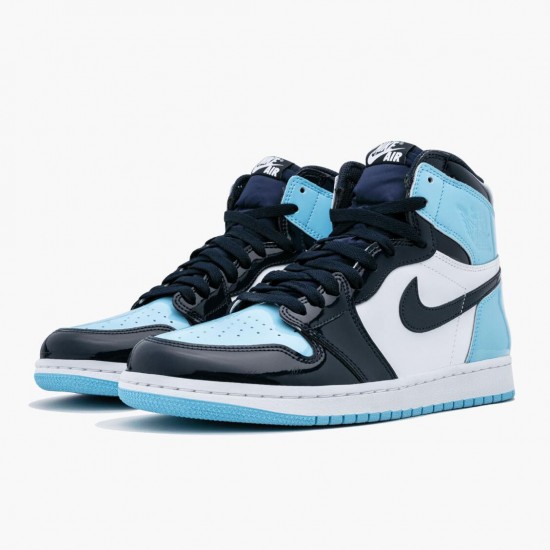 Mens Nike Jordan 1 Retro High Og Blue Chill Obsidian/Blue Chil/White Jordan Shoes