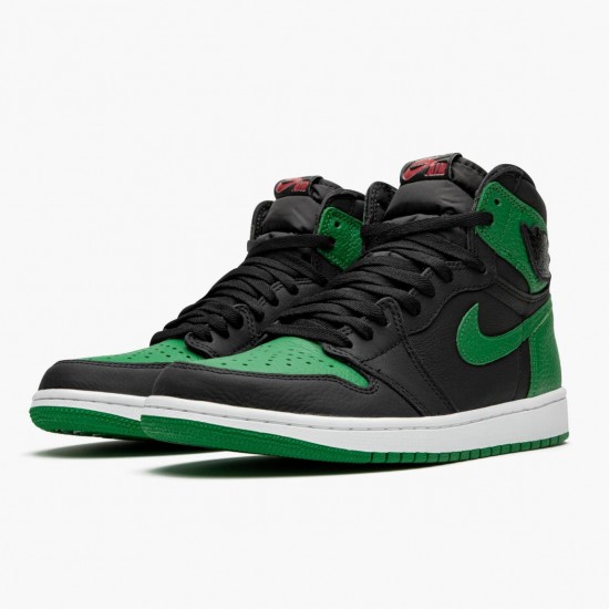 Mens Nike Jordan 1 Retro High Pine Green Black/White/Pine Green/Gym Red Jordan Shoes