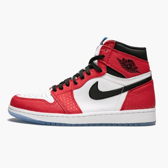 Mens Nike Jordan 1 Retro High Spider Man Origin Story Gym Red/Black White/Photo Blue Jordan Shoes