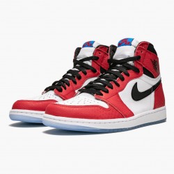 Men's Nike Jordan 1 Retro High Spider Man Origin Story Gym Red/Black White/Photo Blue Jordan Shoes