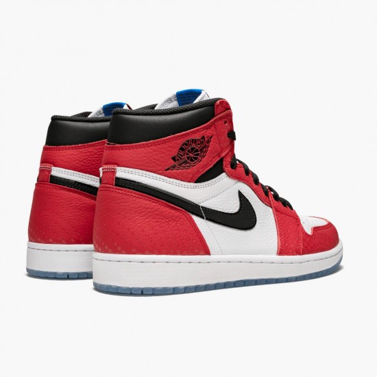 Mens Nike Jordan 1 Retro High Spider Man Origin Story Gym Red/Black White/Photo Blue Jordan Shoes