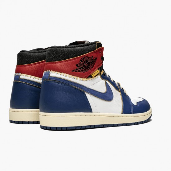 Mens Nike Jordan 1 Retro High Union Los Angeles Storm Blue White/Stormblue Varsity Red Jordan Shoes