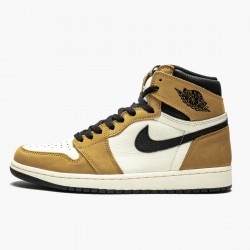 Women's/Men's Nike Jordan 1 Rookie of the Year Golden Harvest/Black Sail Jordan Shoes