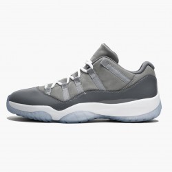 Men's Nike Jordan 11 Low Cool Grey Medium Grey/White Gunsmoke/Black Jordan Shoes