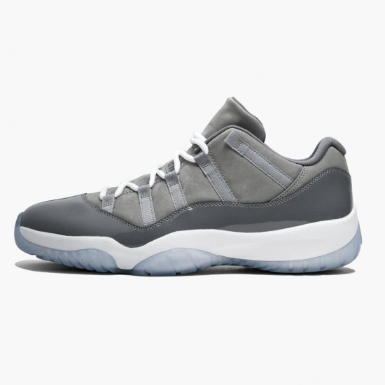 Mens Nike Jordan 11 Low Cool Grey Medium Grey/White Gunsmoke/Black Jordan Shoes