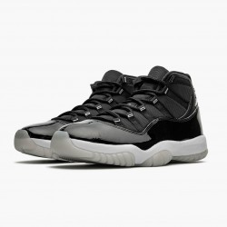 Women's/Men's Nike Jordan 11 Retro 25th Anniversary Black/Clear/White/Metallic Silver Jordan Shoes
