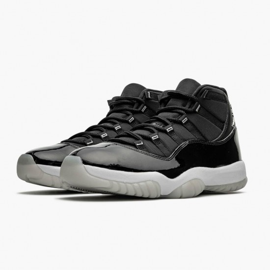 Womens/Mens Nike Jordan 11 Retro 25th Anniversary Black/Clear/White/Metallic Silver Jordan Shoes