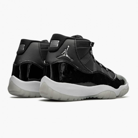 Womens/Mens Nike Jordan 11 Retro 25th Anniversary Black/Clear/White/Metallic Silver Jordan Shoes