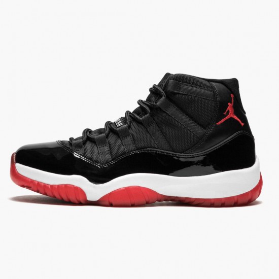 Mens Nike Jordan 11 Retro Bred Black/Varsity Red/White/Black Jordan Shoes