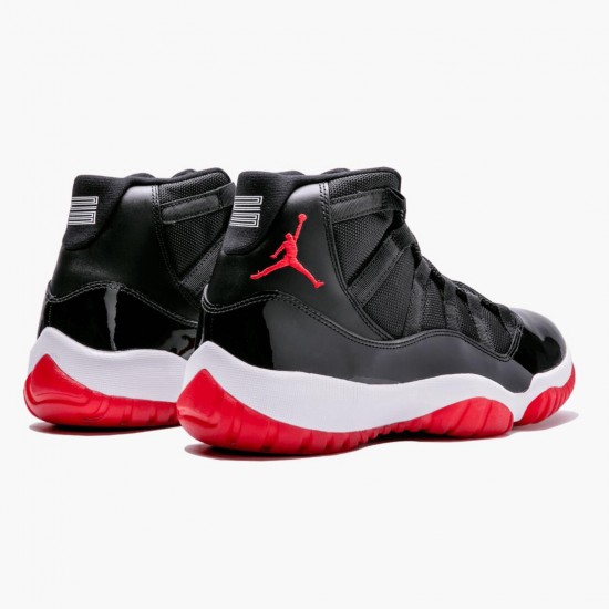 Mens Nike Jordan 11 Retro Bred Black/Varsity Red/White/Black Jordan Shoes