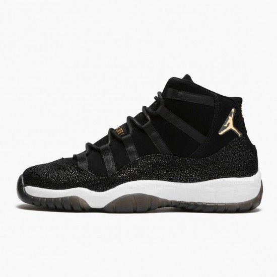 Womens/Mens Nike Jordan 11 Retro Heiress Black Stingray Black/Metallic Gold/White/Black Jordan Shoes