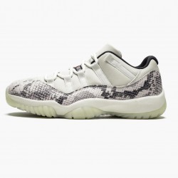 Women's/Men's Nike Jordan 11 Retro Low Snake Light Bone Light Bone/Smoke Grey/White Bl Black Jordan Shoes