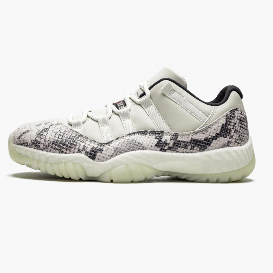 Womens/Mens Nike Jordan 11 Retro Low Snake Light Bone Light Bone/Smoke Grey/White Bl Black Jordan Shoes