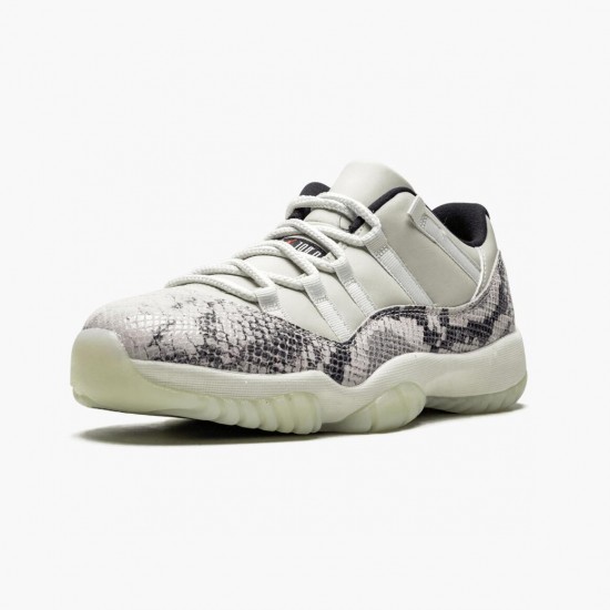 Womens/Mens Nike Jordan 11 Retro Low Snake Light Bone Light Bone/Smoke Grey/White Bl Black Jordan Shoes