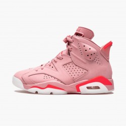 Women's Nike Jordan 6 Retro Aleali May Rust Pink/Bright Crimson Black Jordan Shoes