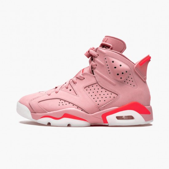 Womens Nike Jordan 6 Retro Aleali May Rust Pink/Bright Crimson Black Jordan Shoes