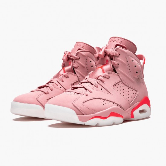 Womens Nike Jordan 6 Retro Aleali May Rust Pink/Bright Crimson Black Jordan Shoes