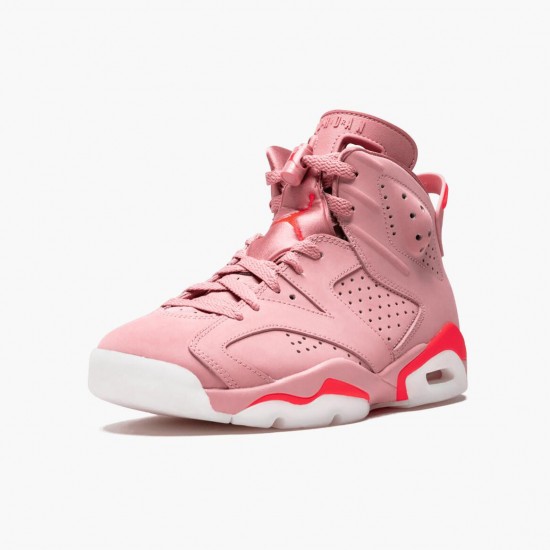 Womens Nike Jordan 6 Retro Aleali May Rust Pink/Bright Crimson Black Jordan Shoes