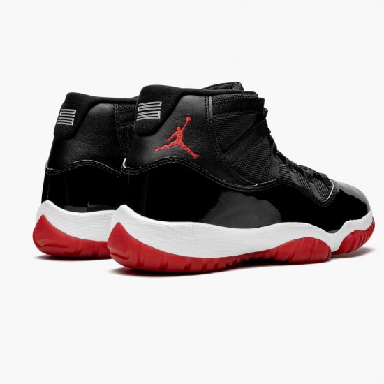 Mens Nike Jordan 11 Retro Bred 2019 Black/White/Varsity Red Jordan Shoes