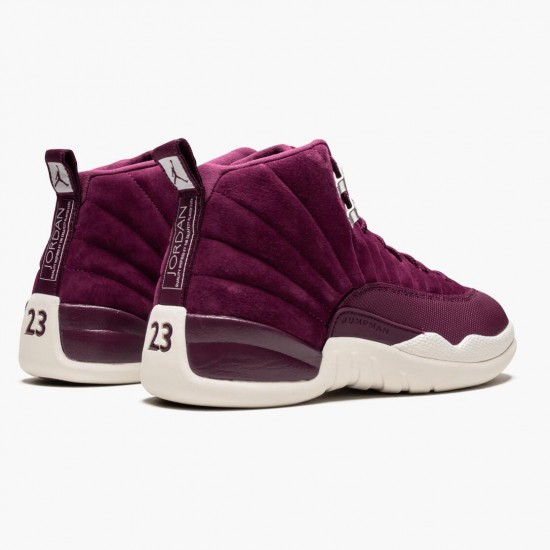 Mens Nike Jordan 12 Retro Bordeaux Bordeaux/Sail-Metallic Silver Jordan Shoes