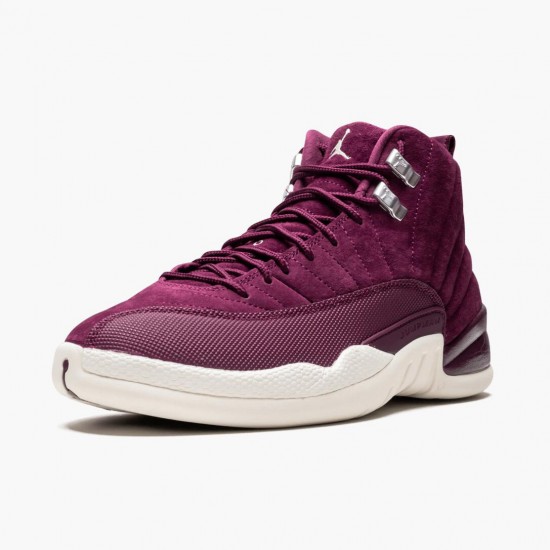 Mens Nike Jordan 12 Retro Bordeaux Bordeaux/Sail-Metallic Silver Jordan Shoes