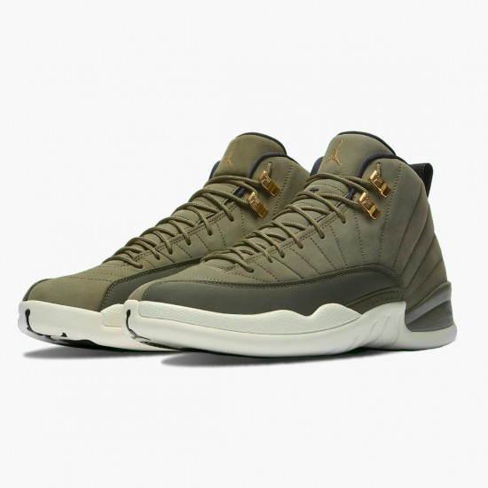 Mens Nike Jordan 12 Retro Chris Paul Class of 2003 Olive Canvas/Black-Sail Jordan Shoes