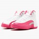 Womens Nike Jordan 12 Retro Dynamic Pink White/Vivid Pink/Mtllc Silver Jordan Shoes
