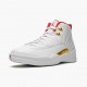 Womens/Mens Nike Jordan 12 Retro FIBA White/University Red/Metallic Jordan Shoes