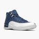 Mens Nike Jordan 12 Retro Indigo Stone Blue/Legend Blue/Obsidia Jordan Shoes