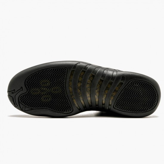 Mens Nike Jordan 12 Retro OVO Black Black/Black/Metallic Gold Jordan Shoes