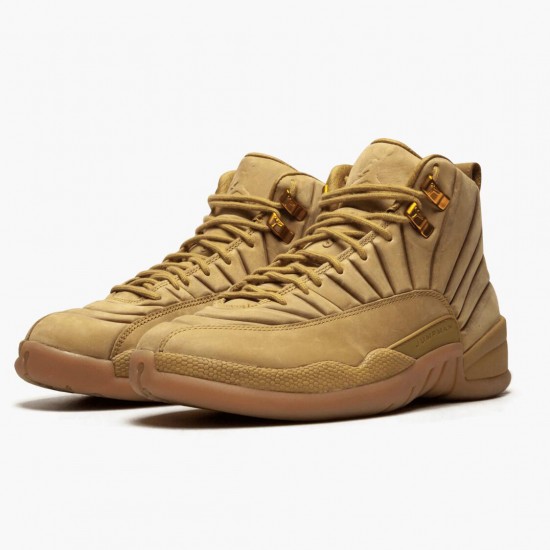 Mens Nike Jordan 12 Retro PSNY Wheat Wheat/Wheat Gum/Light Brown Jordan Shoes