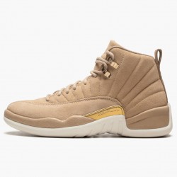 Women's Nike Jordan 12 Retro Vachetta Tan Vachetta Tan/Metallic Gold-Sail Jordan Shoes