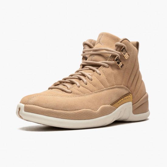 Womens Nike Jordan 12 Retro Vachetta Tan Vachetta Tan/Metallic Gold-Sail Jordan Shoes