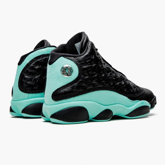 Mens Nike Jordan 13 Retro Island Green Black/Island Green/Metallic Si Jordan Shoes