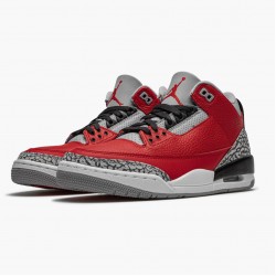 Men's Nike Jordan 3 Retro Fire Red Cement Varsity Red Jordan Shoes