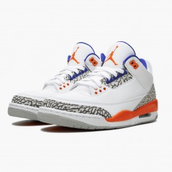 Women's/Men's Nike Jordan 3 Retro Knicks White/Old Royal University Ora Jordan Shoes
