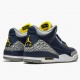 Mens Nike Jordan 3 Retro Michigan Black/University Gold Cement G Jordan Shoes