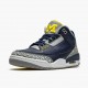 Mens Nike Jordan 3 Retro Michigan Black/University Gold Cement G Jordan Shoes