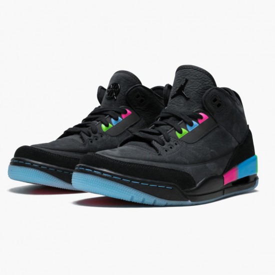 Womens/Mens Nike Jordan 3 Retro Quai54 Black/Black Electric Green Jordan Shoes
