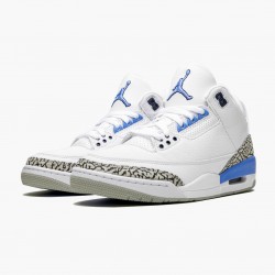 Women's/Men's Nike Jordan 3 Retro UNC White/Valor Blue Tech Gray Jordan Shoes