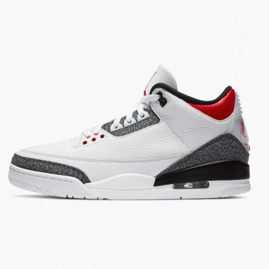 Mens Nike Jordan 3 SE DNM Fire Red White/Fire Red/Black Jordan Shoes
