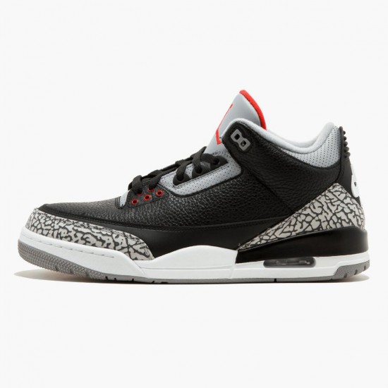 Mens Nike Jordan 3 Retro Og Black/Cement Black/Fire Red/Cement Grey Jordan Shoes