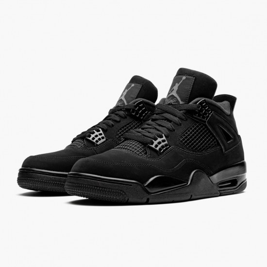 Womens/Mens Nike Jordan 4 Retro Black Cat Black/Black Light Graphite Jordan Shoes