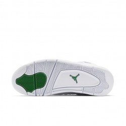 Women's/Men's Nike Jordan 4 Retro Metallic Green White/Metallic Silver Pine Green Jordan Shoes