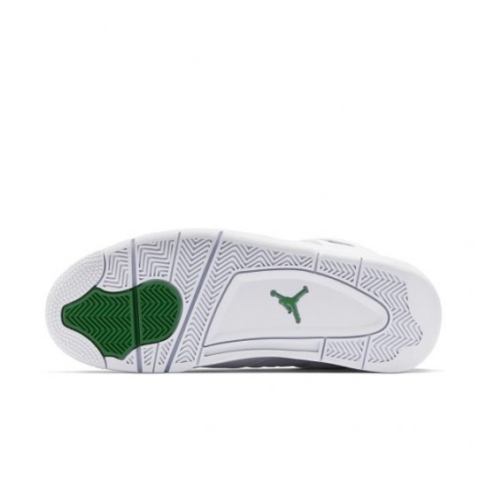 Womens/Mens Nike Jordan 4 Retro Metallic Green White/Metallic Silver Pine Green Jordan Shoes