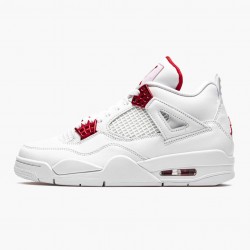 Women's/Men's Nike Jordan 4 Retro Metallic Red White/Metallic Silver Univers Jordan Shoes