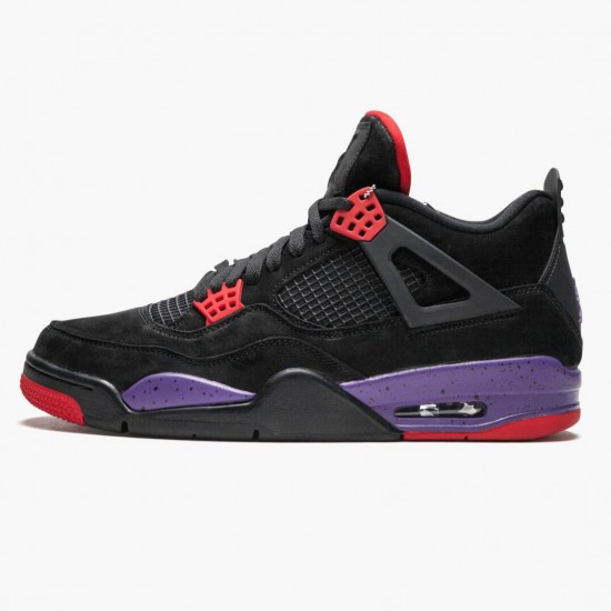 Womens/Mens Nike Jordan 4 Retro NRG Raptors 2018 Black/University Red/Court Purple Jordan Shoes