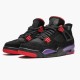 Womens/Mens Nike Jordan 4 Retro NRG Raptors 2018 Black/University Red/Court Purple Jordan Shoes